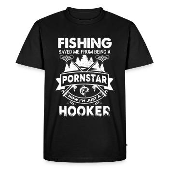 La pêche m’a sauvé d’être une star du - T-shirt Premium bio Homme - noir - Devant - Nico (187cm)