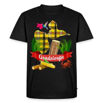 Tambour Musique Traditionnel Et Guadeloupe Madras - T-shirt Premium bio Homme - noir - Devant - Nico (187cm)