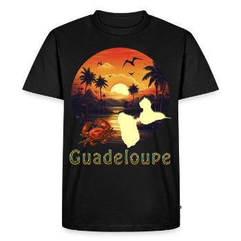 Sonnenuntergang über Guadeloupe Feiertage - Männer Premium Bio T-Shirt - Schwarz - Vorne - Nico (187cm)