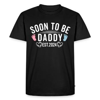 Soon To Be Daddy Est 2024 - Promoted To Daddy 2024 - Men's Premium Organic T-Shirt - black - Front - Nico (187cm)