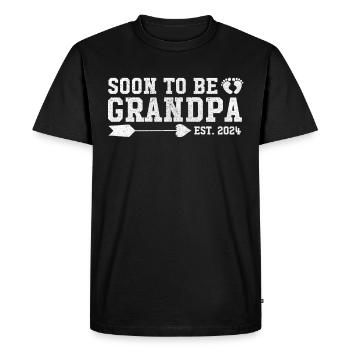 Soon To Be Grandpa Est 2024 / Promoted To Grandpa - Men's Premium Organic T-Shirt - black - Front - Nico (187cm)