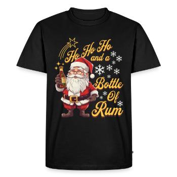 Père Noël bouteille rhum alcool liqueur Cheers - T-shirt Premium bio Homme - noir - Devant - Nico (187cm)