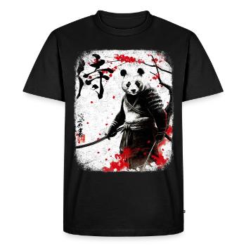 Samouraï panda kanji ninja budo arts martiaux japon - T-shirt Premium bio Homme - noir - Devant - Nico (187cm)