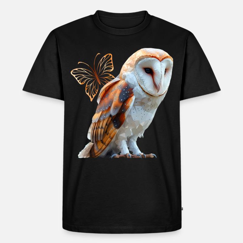 Schleiereule - Männer Premium Bio T-Shirt - Schwarz