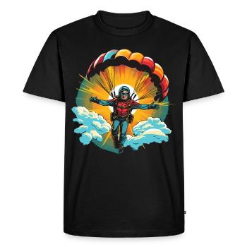 Aventure en parachute - Skydiving Design - T-shirt Premium bio Homme - noir - Devant - Nico (187cm)