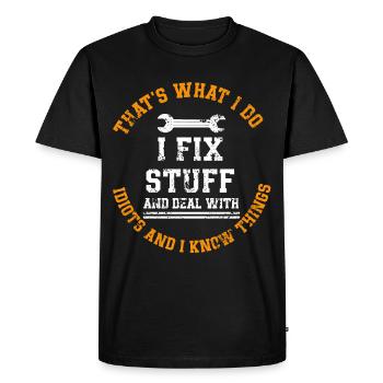 Car mechanic mechatronics technician screwdriver sayings - Men's Premium Organic T-Shirt - black - Front - Nico (187cm)