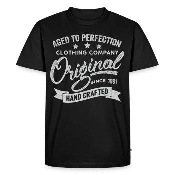 Original 1991 Vintage Rétro 1991 Anniversaire 1991 - T-shirt Premium bio Homme - noir - Devant - Nico (187cm)