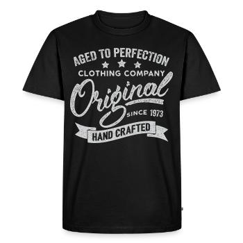 Original 1973 Vintage Retro 1973 Birthday 1973 - Men's Premium Organic T-Shirt - black - Front - Nico (187cm)