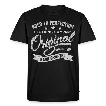 Original 1963 Vintage Retro 1963 Birthday 1963 - Men's Premium Organic T-Shirt - black - Front - Nico (187cm)
