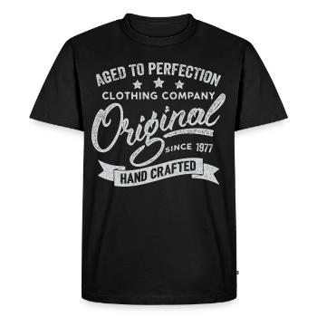 Original 1977 Vintage Retro 1977 Birthday 1977 - Men's Premium Organic T-Shirt - black - Front - Nico (187cm)