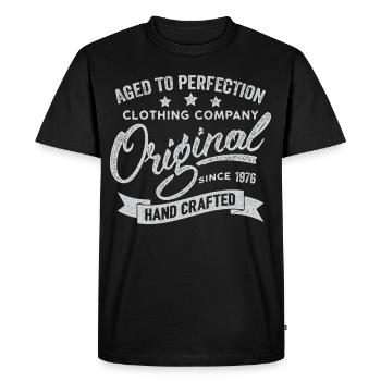 Original 1976 Vintage Retro 1976 Birthday 1976 - Men's Premium Organic T-Shirt - black - Front - Nico (187cm)