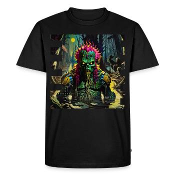 monstre #094 Monstre des marais - T-shirt Premium bio Homme - noir - Devant - Nico (187cm)