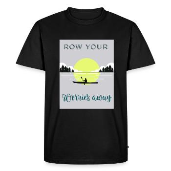 Row your worries away - Men's Premium Organic T-Shirt - black - Front - Nico (187cm)