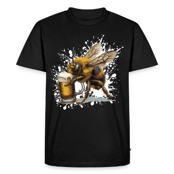 Bee Beer Funny - Men's Premium Organic T-Shirt - black - Front - Nico (187cm)