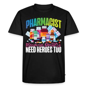 Technicien en pharmacie - T-shirt Premium bio Homme - noir - Devant - Nico (187cm)