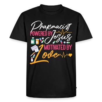 Technicien en pharmacie - T-shirt Premium bio Homme - noir - Devant - Nico (187cm)