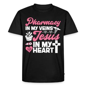 Technicien en pharmacie - T-shirt Premium bio Homme - noir - Devant - Nico (187cm)