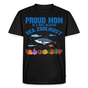 Fière Maman Océan Zooologiste Zooologie Mer - T-shirt Premium bio Homme - noir - Devant - Nico (187cm)