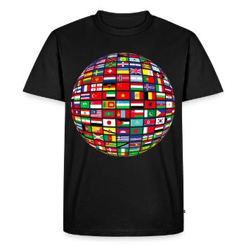 belle paix tous les drapeaux « contre le racisme » - T-shirt Premium bio Homme - noir - Devant - Nico (187cm)