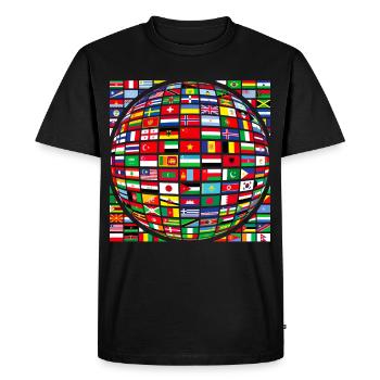 belle paix tous les drapeaux « contre le racisme » - T-shirt Premium bio Homme - noir - Devant - Nico (187cm)