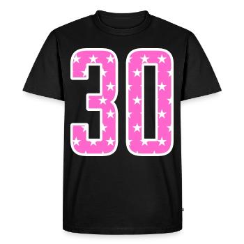 30 Number 30 years birthday - Men's Premium Organic T-Shirt - black - Front - Nico (187cm)