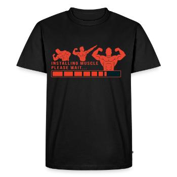 Culturiste Muscles Gym Fitness Training - T-shirt Premium bio Homme - noir - Devant - Nico (187cm)