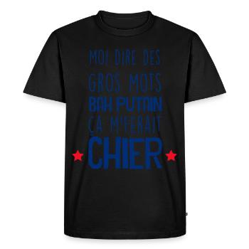 Je Suis Polie Putain Humour Gros Mots - T-shirt Premium bio Homme - noir - Devant - Nico (187cm)