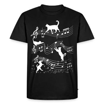 Cat Music Partition Music Musician Outfit! p. ex. piano - T-shirt Premium bio Homme - noir - Devant - Nico (187cm)