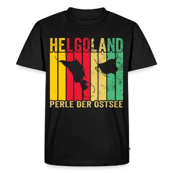 Helgoland Mer Baltique Sylt Deät Lun Phare - T-shirt Premium bio Homme - noir - Devant - Nico (187cm)