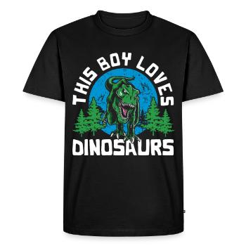 This Boy Loves Dinosaur Kids Boy Boy Dino - Men's Premium Organic T-Shirt - black - Front - Nico (187cm)