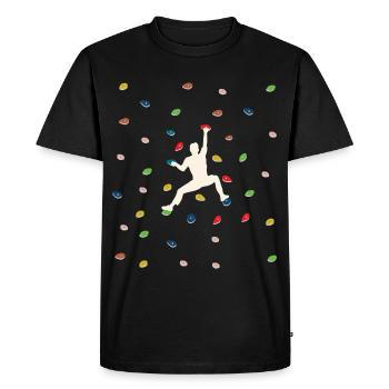 Bouldering, climbing Free climbing Climbing Hall - Men's Premium Organic T-Shirt - black - Front - Nico (187cm)