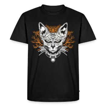 Goth Cat Concerts Festivals Heavy Black Metal - Men's Premium Organic T-Shirt - black - Front - Nico (187cm)