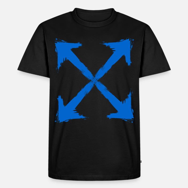 Blauer Pfeil - Männer Premium Bio T-Shirt - Schwarz