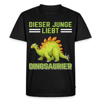 Dino Dinosaur T-Rex Boy Young Gift - Men's Premium Organic T-Shirt - black - Front - Nico (187cm)