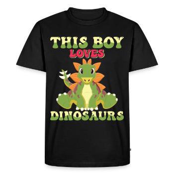 Dino Dinosaur T-Rex Boy Young Gift - Men's Premium Organic T-Shirt - black - Front - Nico (187cm)