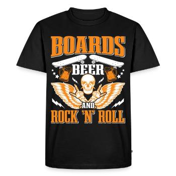 Rock and Roll, Beer Concert Skateboarding - Men's Premium Organic T-Shirt - black - Front - Nico (187cm)