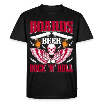 Rock and Roll, Beer Concert Skateboarding - Men's Premium Organic T-Shirt - black - Front - Nico (187cm)