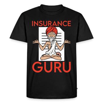 Conseiller en placement, gourou des courtiers d’assurance - T-shirt Premium bio Homme - noir - Devant - Nico (187cm)