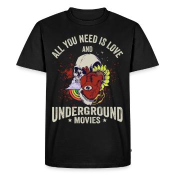 Film underground, Cinéma indépendant, Horreur - T-shirt Premium bio Homme - noir - Devant - Nico (187cm)