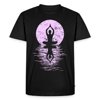 Yogi Yogini Santé Méditation Tenues Filles - T-shirt Premium bio Homme - noir - Devant - Nico (187cm)