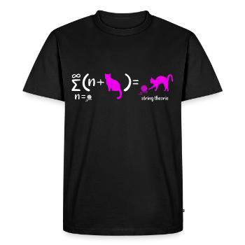 Théorie des cordes Nerd Physique Le chat de Schrödinger - T-shirt Premium bio Homme - noir - Devant - Nico (187cm)