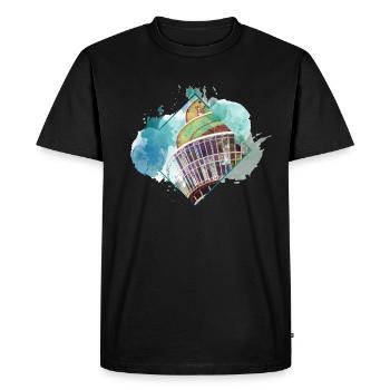 Düsseldorf Allemagne City Skyline Splash Coloré - T-shirt Premium bio Homme - noir - Devant - Nico (187cm)
