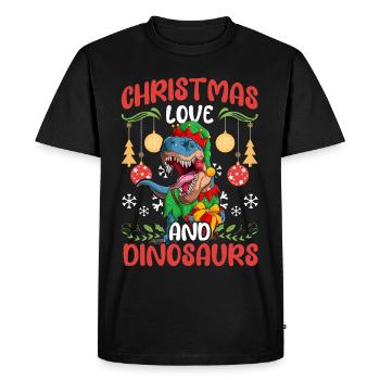 Dinosaur Dino Young Boy Christmas Gift - Men's Premium Organic T-Shirt - black - Front - Nico (187cm)