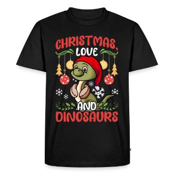 Dinosaur Dino Young Boy Christmas Gift - Men's Premium Organic T-Shirt - black - Front - Nico (187cm)