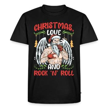 Heavy Hard Metal Christmas, Love Rock 'n' Roll - Men's Premium Organic T-Shirt - black - Front - Nico (187cm)
