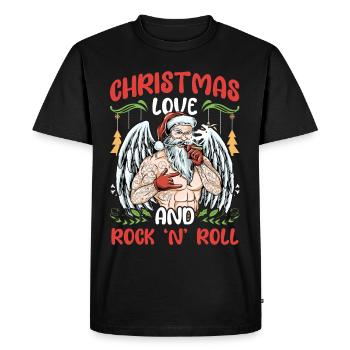 Heavy Hard Metal Christmas, Love Rock 'n' Roll - Men's Premium Organic T-Shirt - black - Front - Nico (187cm)