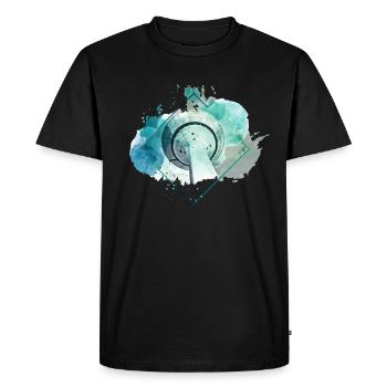 Düsseldorf Allemagne City Skyline Splash Coloré - T-shirt Premium bio Homme - noir - Devant - Nico (187cm)