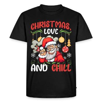 chill chilling Santa funny saying Christmas - Men's Premium Organic T-Shirt - black - Front - Nico (187cm)
