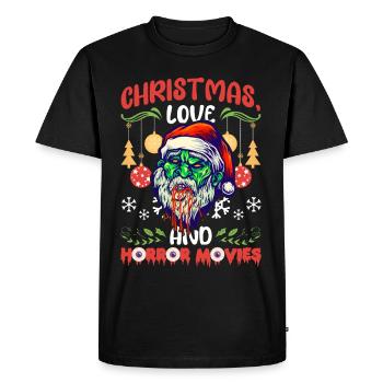 Horror Movie Zombie Santa Christmas Love Horror - Men's Premium Organic T-Shirt - black - Front - Nico (187cm)