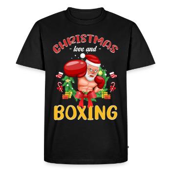 Amour de Noël Boxer Boxer Cadeau de Noël - T-shirt Premium bio Homme - noir - Devant - Nico (187cm)